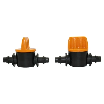 

New Mini Valve With 4/7Mm Hose Garden Irrigation Barbed Water Flow Control Valve Agriculture Tools Drip Irrigation Fittings 10 P