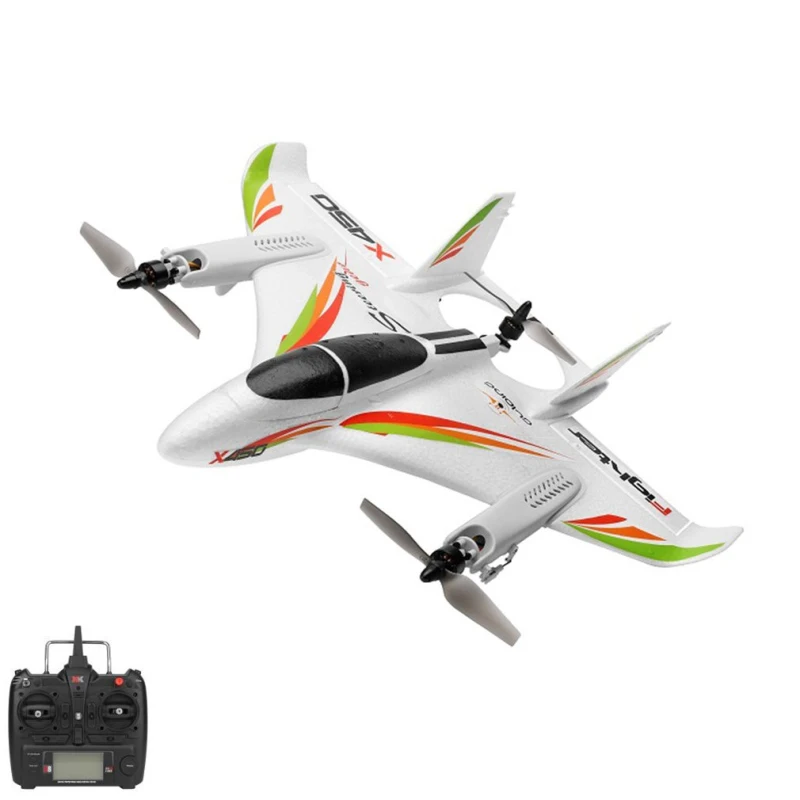 Профессиональный бесщеточный трюк с фиксированным крылом RC 3D Plane 3D 6G Mode 500M вертикальный взлет Посадка Крытый внешний RC самолет игрушка - Цвет: Белый