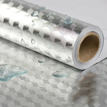 

40*100cm Stick-on Waterproof Oil-proof Aluminum Foil Kitchen Wall Sticker DIY Exhaust, Cabinets, Tiles, Walls