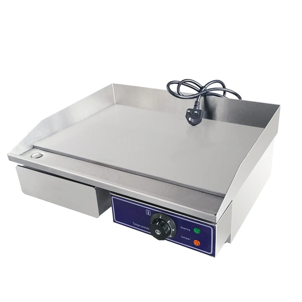 

Stainless Steel Electric Griddle Countertop Commercial Hot Plate BBQ Grill With 220V German Technology