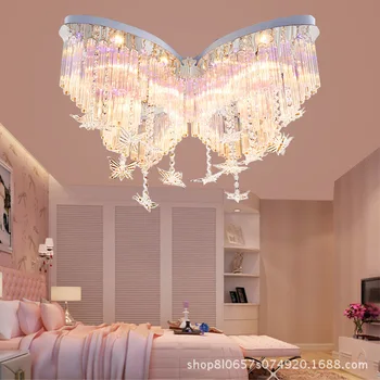 

Ceiling Lamp Color Changing Crystal Lamp Warm Wedding Room Children's Lamp Remote Control Master Bedroom Romantic Led Lamp Metal