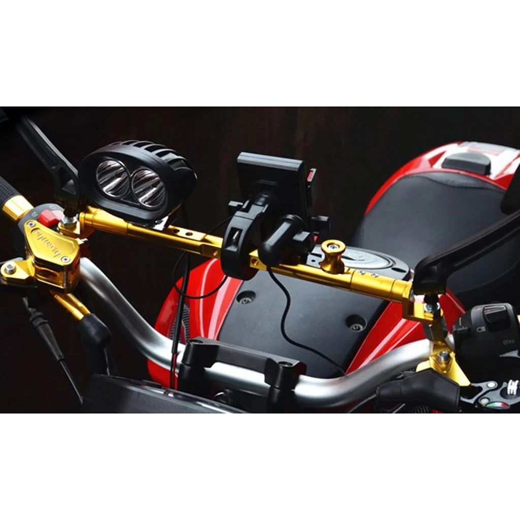 Multi Color Motorbike Balance Bar, Aluminum Alloy Motorcycle Cross Bar Balance Handlebar Motorbike Accessories with Compass