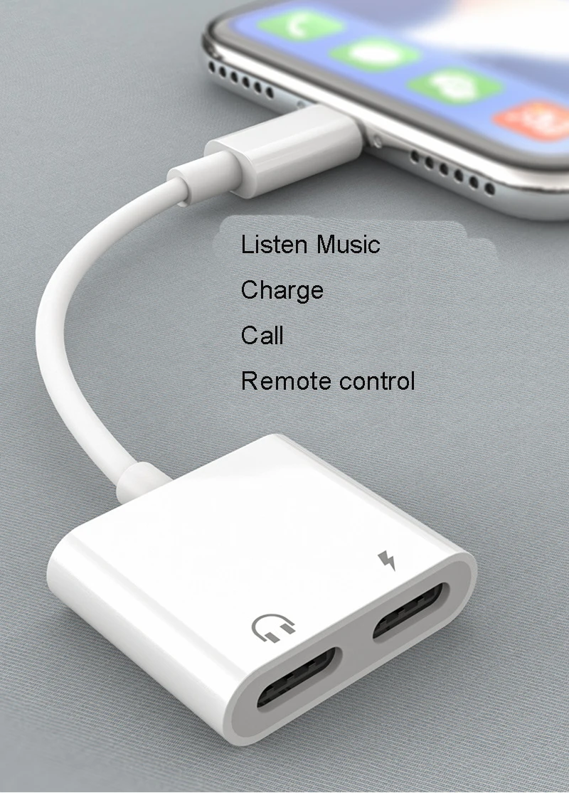 Двойной порт зарядки аудио адаптер для iPhone 7 8 Plus X XR XS 11 Pro Max наушники адаптер