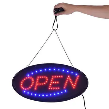 

Business Store LED Open Sign Flashing Mode US Plug Florist Show Window Salon PVC Display Board Advertising LIghts Shops Cafe
