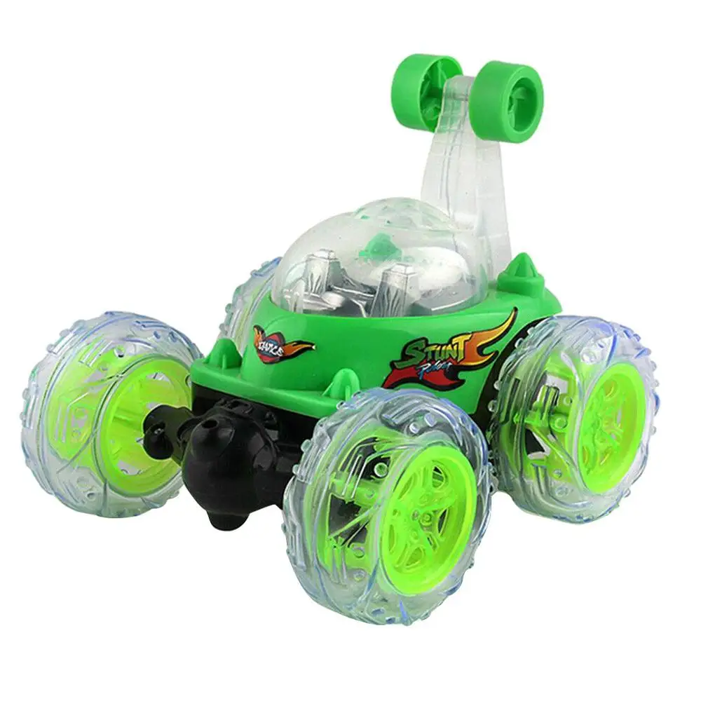 RC автомобиль 360 спиннинг и флипы с цветной вспышкой и музыкой для детей Дистанционное управление грузовик игрушки для дистанционного управления автомобиля@ A - Цвет: Зеленый