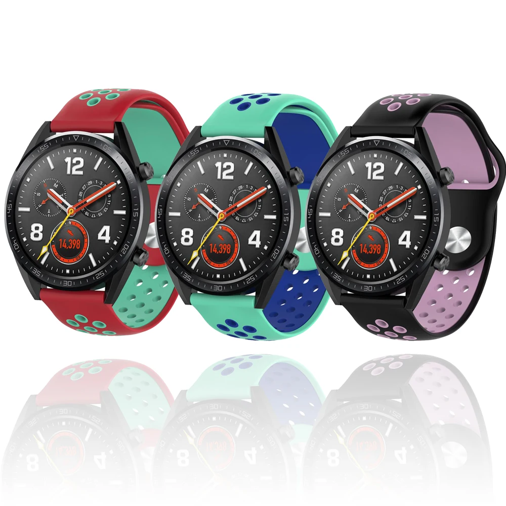 Ремешок для часов huawei watch gt Samsung gear S3/Galaxy 46 мм/Amazfit bip/Honor magic силиконовый наручный
