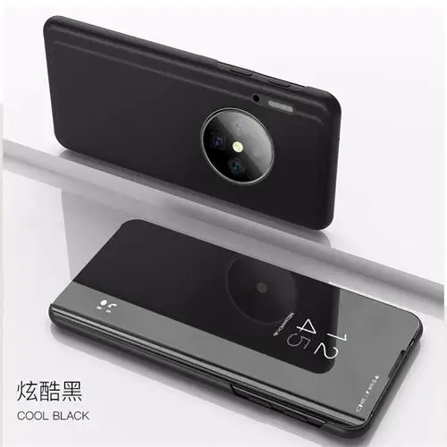 Black Противоударный чехол для huawei mate 30 роскошное умное зеркало откидная крышка для mate 30 Pro Fundas On mate 30 Lite аксессуар - Цвет: Black