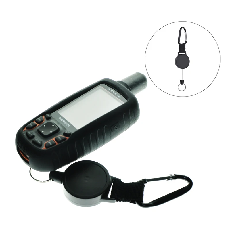 

Silicone Protect Case Cover Skin+Retractable Lanyard Stainless Cable for Garmin GPSMap 62 64sx 64 62s 64s 62st 64st 62sc 65 65sr