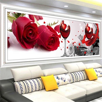 

RAILONCH 5D Diy Diamond Painting Cross Ctitch Kits Diamond Mosaic Embroidery Landscape Flower Painting Rose round drill gifts