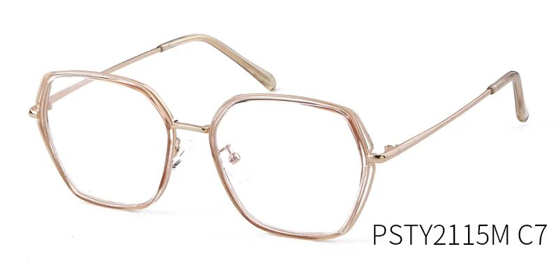 Ladies Cat Eye Glasses Frames For Women Men Metal frame Optical Fashion Eyewear Computer Glasses oculos de grau feminino - Frame Color: C7 Gold TR Tea