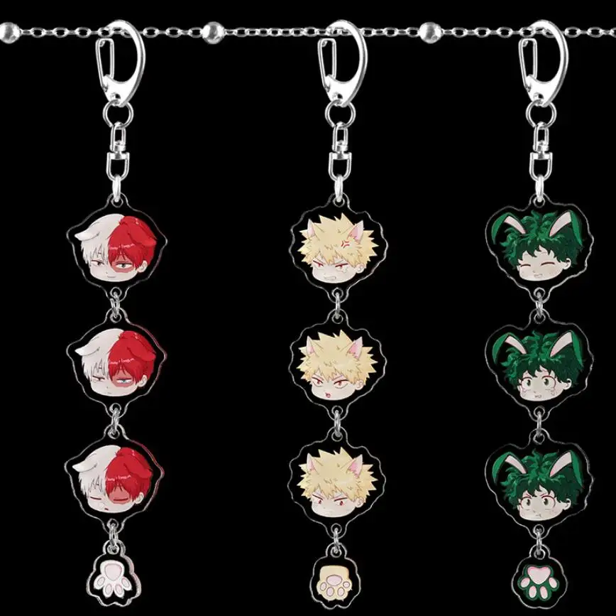 Аниме Boku No Hero Академия Midoriya Izuku Bakugou Katsuki акриловая фигурка брелок украшение