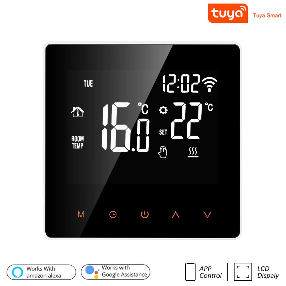 3A-16A WiFi Smart Thermostat LCD Display Touch Screen for Electric Floor Heating Water-Gas Boiler Te