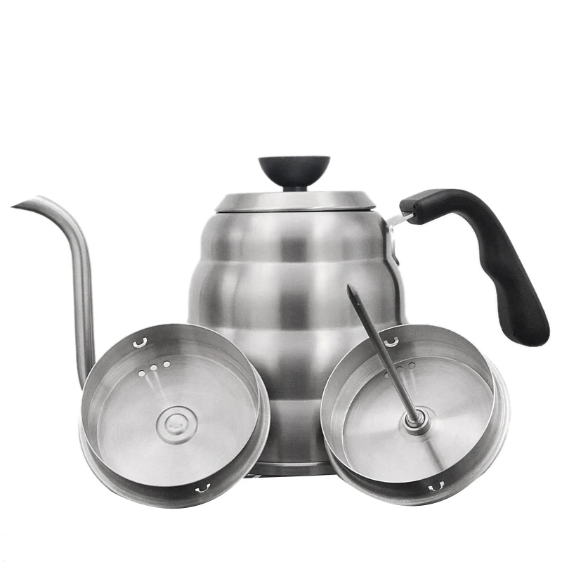 

Hot New 1.2L Coffee Kettle Gooseneck Spout Teapot with Thermometer Barista Tools