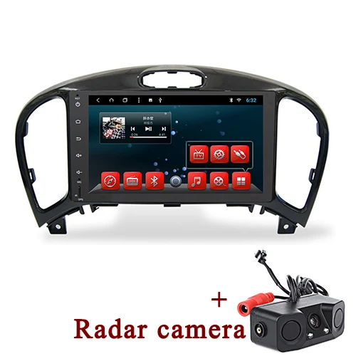 YAZH Радио Навигация 2 din android для nissan juke 2011 2012 2013 мультимедиа медиа головное устройство авто видео - Цвет: with Radar camera
