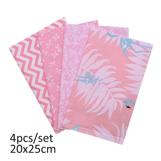 20cmx25cm and 25cmx25cm Cotton Fabric Printed Cloth Sewing Quilting Fabrics for Patchwork Needlework DIY Handmade Material 4pcs 20x25cm