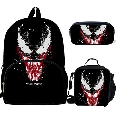 H9050 Venom, школьная сумка, набор, Череп, школьный рюкзак, мужской, Подростковый, для мальчиков, рюкзак, Детская сумка через плечо, Mochila Escolar - Цвет: H9050