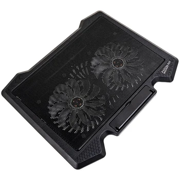 

Laptop Cooler 2 USB Ports and Two Cooling Fan LED Laptop Cooling Pad Notebook Stand for 12-17 Inch for Laptop Black