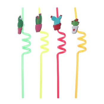 

18pcs Mexico Themed Drinking Creative Cactus Straw Sip Creative Cactus Drinking Stirrers