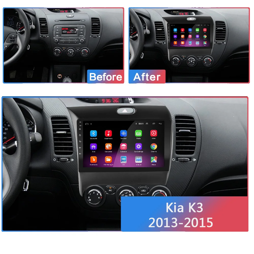  RAM 2G ROM 32G Android 9.1 Car Radio DVD Multimedia Player For Kia Cerato K3 Forte 2013-2015 Car GP