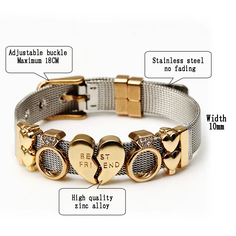 Seialoy Colorful Stainless Steel Mesh Watch Belt Bracelets For Women Men Couple Original Charm Watch Chain Bracelet Bangles Gift Bracelet Jewelry