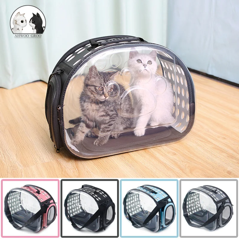 Pet Carrier For Dogs Cat Folding Cage Collapsible Crate Handbag Plastic