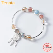 Trustdavis модные подлинные 925 стерлингового серебра Клубника Кристалл эластичные браслеты для женщин Свадебные украшения подарок DS2247-S3319