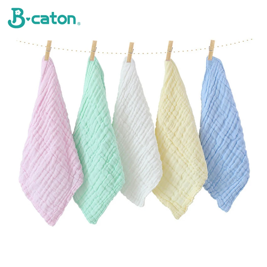 Towel Baby Face Towel Baby Handkerchief Baby Bath Cotton Burp Cloth Soft  Absorbent 6-Layer Gauze Kindergarten Washcloth 30X30Cm