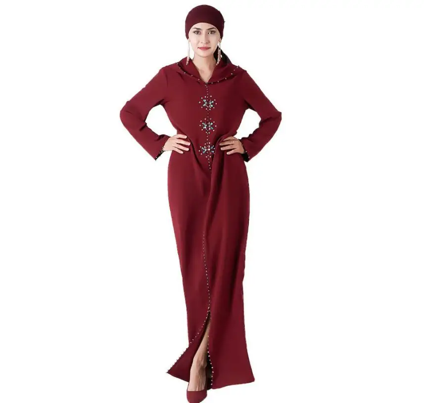 Марокканский кафтан мусульманское Для женщин толстовка турецкого исламского Костюмы ручной работы будуарное платье Дубай Абаи платье для намаза хиджаб Geyim кДж