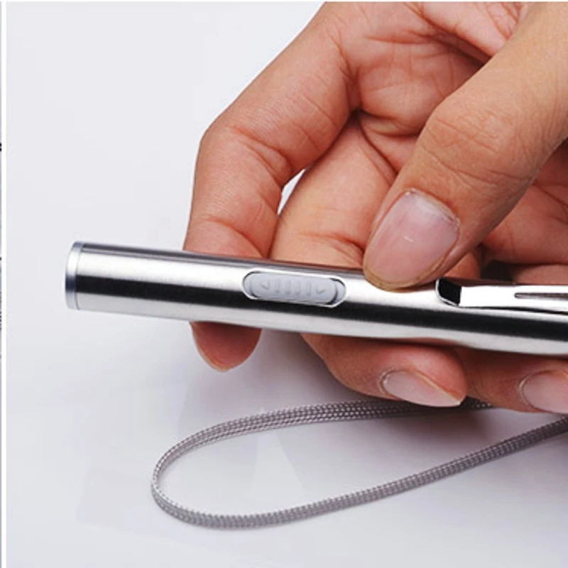 Nurse Doctor Pen Medical Flashlight Pupil Lamp Usb Rechargeable Oral Ear Nose And Throat Mini Yellow White Light Diagnostic
