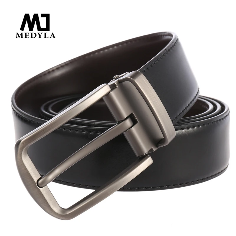 Medyla для мужчин, новинка, модная, деловая, повседневная, Классическая, винтажная, с пряжкой, мужской ремень, высокое качество, коровья кожа, натуральная кожа, мужской ремень