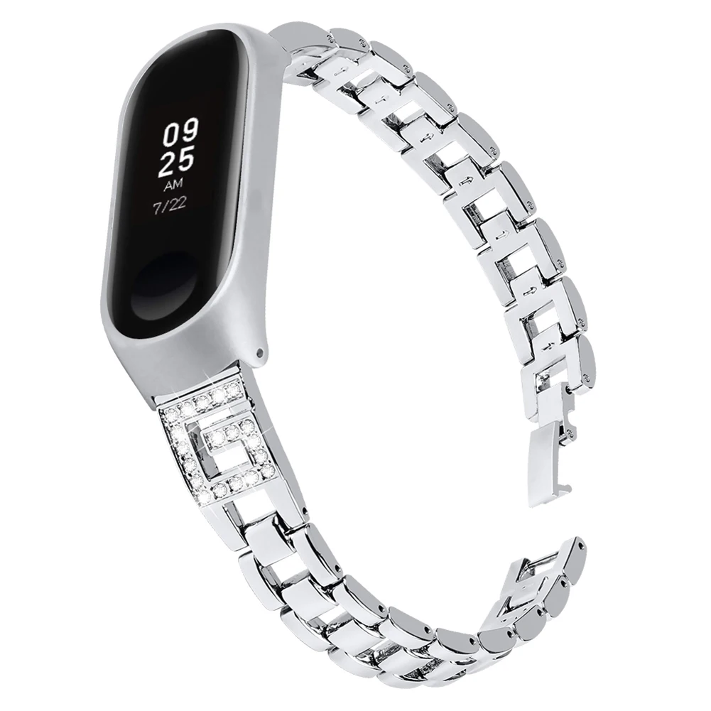Watch Fashion Accessory Metal Stainless Steel for Mi Band 3/4 Metal Replacement Strap Stainless Steel Metal Wrist Strap