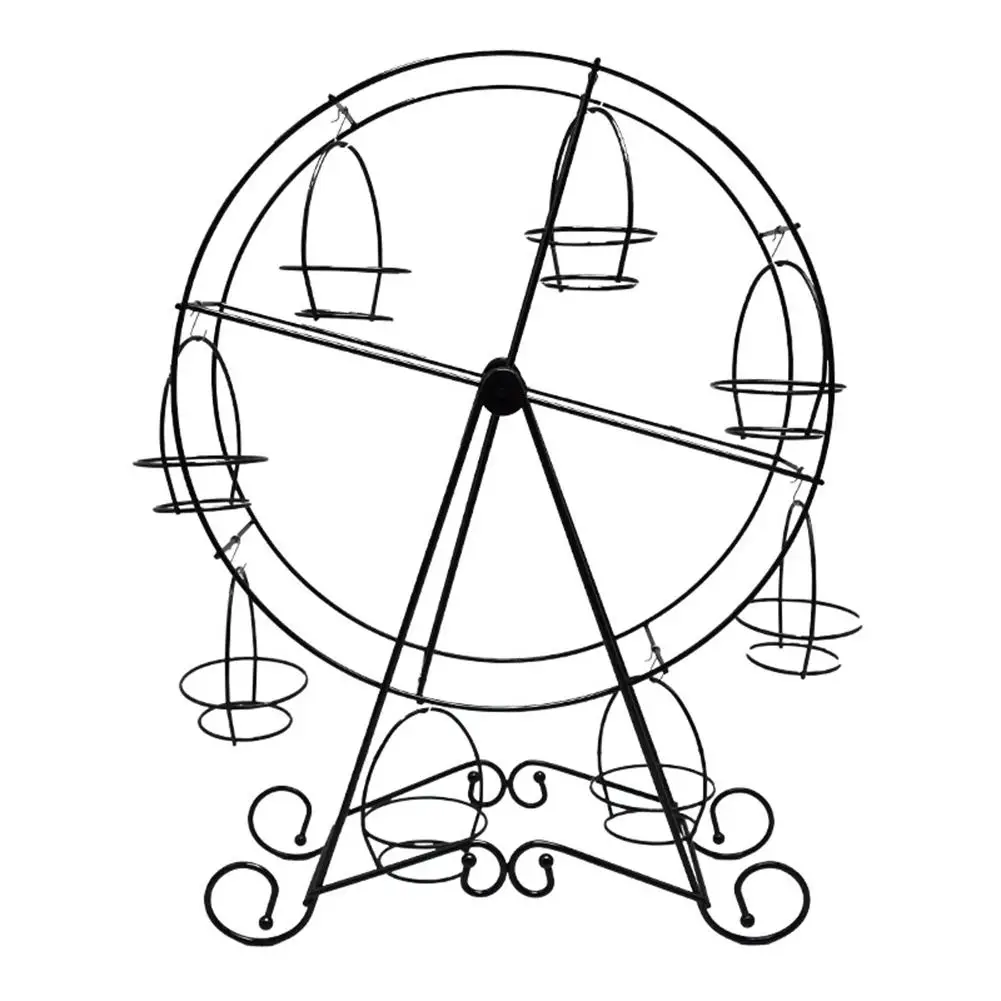 Hot !! Metal Cupcake Ferris Wheel Stand Wedding Birthday Cake Stand Holder Display Rack for Party