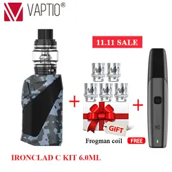 Vaptio Ironclad стартовый набор 50 Вт vape комплект с 6,0 2-мл танк-атомайзер и 2600 мАч встроенный аккумулятор электронная сигарета испаритель