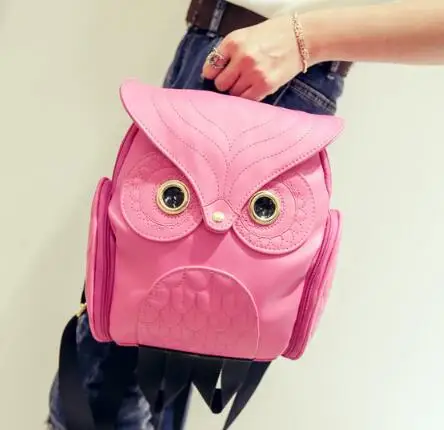 1pcs/lot Cute Owl Fashion Backpacks Cartoon owl Women Backpack Softback School Bags Teenage Backpacks 4colors 