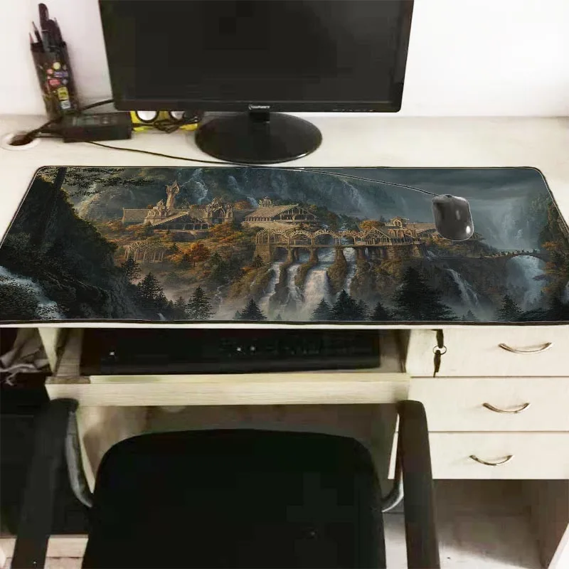 Lord of The Rings Scenery Speed Gaming Mouse Pad for Gaming Mouse Keyboard Mat Lock Edge Mouse Pad