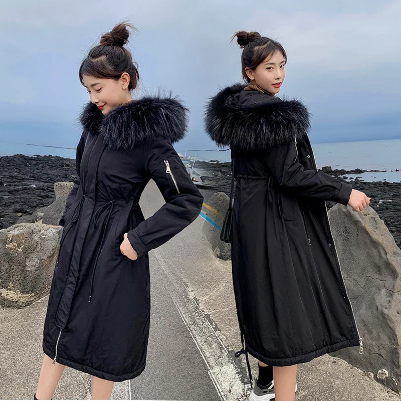

According to Nalini 19 Autumn And Winter New Style down Jacket Women's Korean-style Long over-the-Knee Loose-Fit BF Waist Huggin