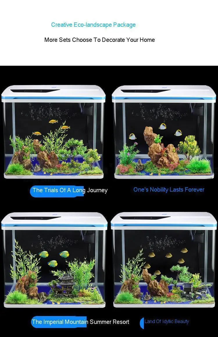 Water-free Ecological Fish Tank Small Aquarium Self-circulating Living Room Goldfish Tank Smart Desktop Lazy Home Creative