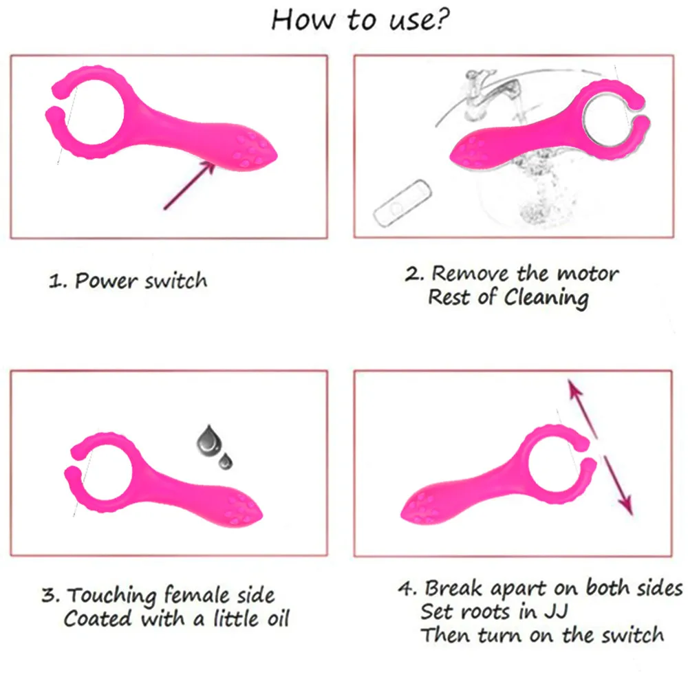 Silicone G spot Stimulate Vibrators Dildo Butt Plug Masturbate Vibration Clip Penis Bondage Adults Sex Toys For Women Men Couple (4)