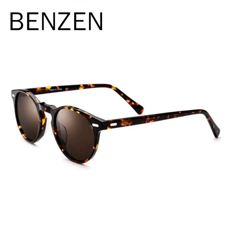 

BENZEN Handmade Polarized Sunglasses Women Brand Designer Acetate Female Sun Glasses For Driving Men Shades Black With Case 6582