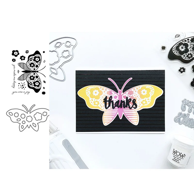 

JC Rubber Stamps and Metal Cutting Dies Beautiful Butterfly Scrapbooking Decor Craft Stencil Card Make Album Sheet Model Die Cut