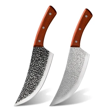 

8 Inch Stainless Steel Kitchen Knife Chef Butcher Meat Fish Vegetables Cleaver Gift Box Packing With Rivet Fixing Wooden Handle