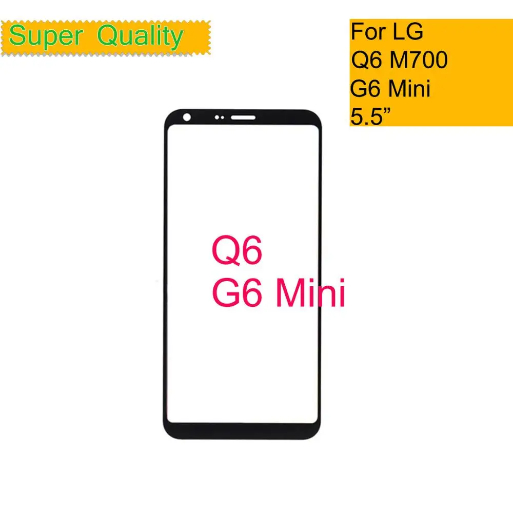 

10Pcs/Lot For LG Q6 M700 M700A US700 M700H Touch Screen Front Glass Panel Front Outer Glass Lens For LG Q6 LCD Glass With OCA