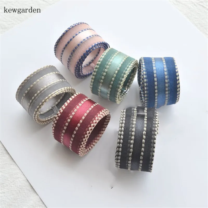 Kewgarden DIY корсажный бант аксессуары для волос полосатые ленты из органзы 1 &quot1 5&quot 10