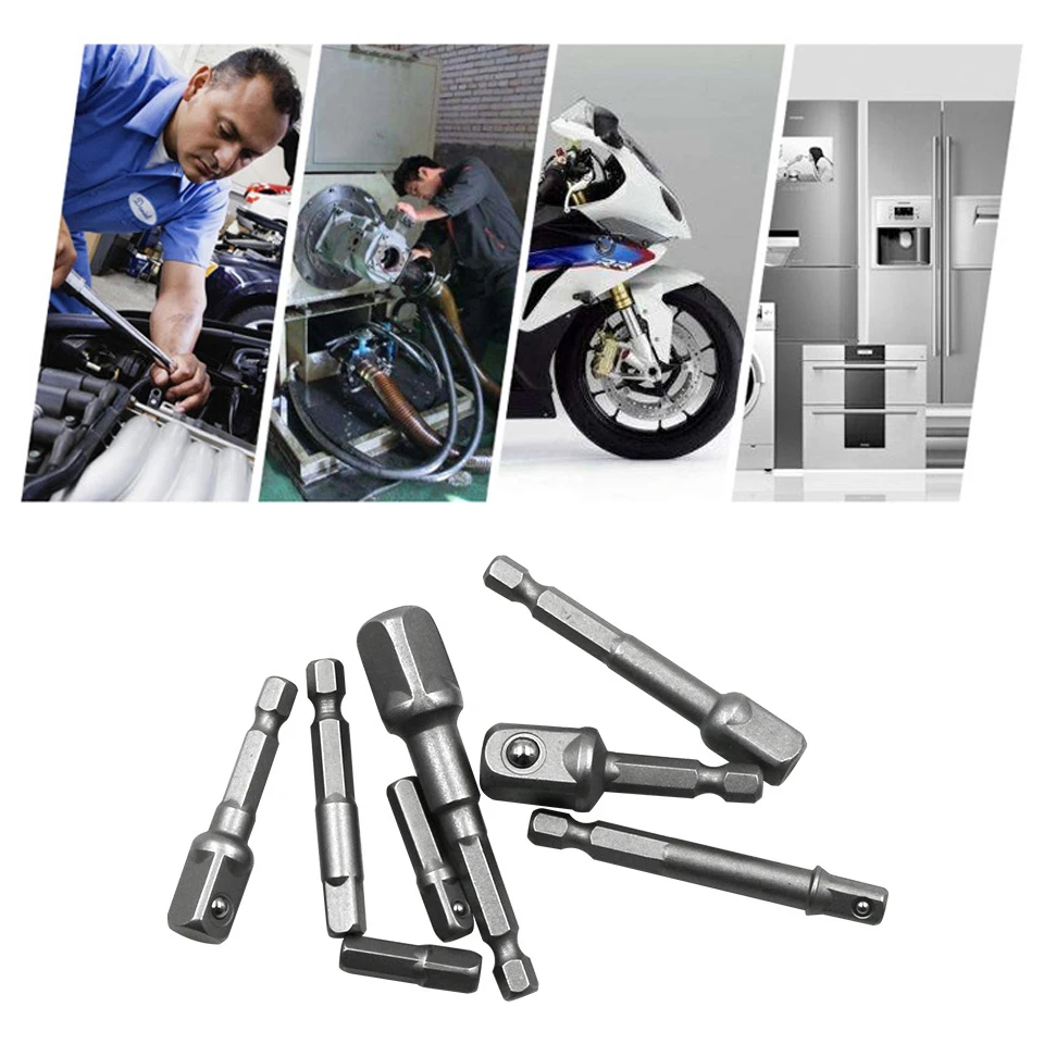 1/4" Impact Socket Adapter 3pc 8pc Hex Socket Adapter Drill Bits Hex To Square Socket Drill Bit Set 1/2" 3/8" 1/4" Lokma Seti
