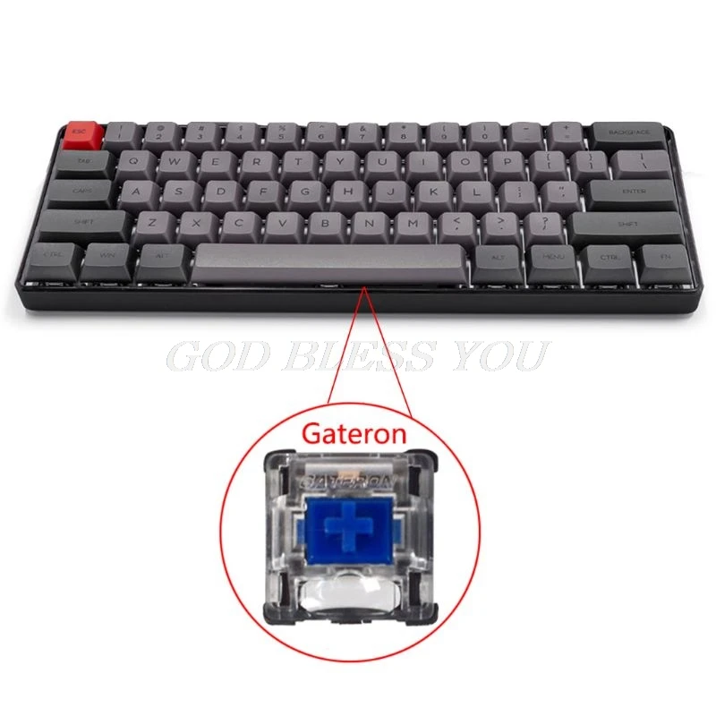 RGB LED Backlit Wired Mechanical Keyboard,Portable Compact Waterproof Mini Gaming Keyboard 61 PBT Keycaps Gateron Switcs