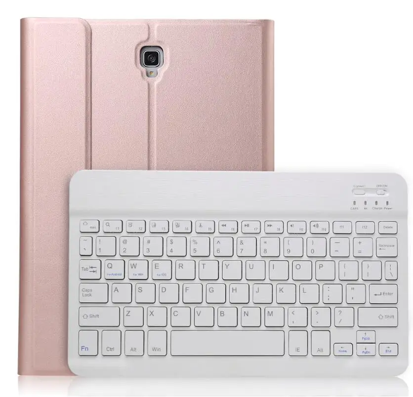 Rose Gold Ультра тонкий сплит беспроводной Bluetooth клавиатура кожаный чехол для Samsung Galaxy Tab A 10,1 дюймов T510 планшет клавиатуры чехлы - Color: Rose Gold