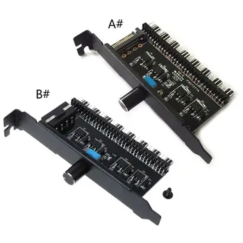 

PC 8 Channels Fan Hub Cooling Fan Speed Controller for CPU Case HDD VGA PWM Fan PCI Bracket Power By 12V SATA/4Pin Fan Control