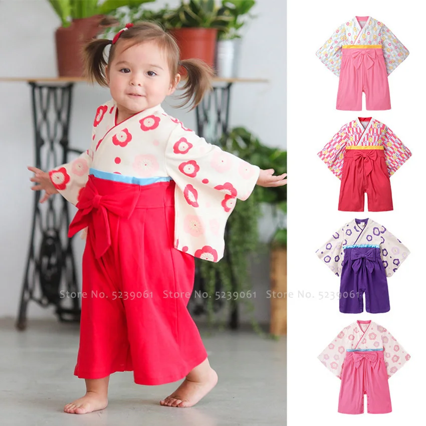 Japanese Style Baby Kawaii Kimono Infant Cotton Yukata Ao Dai Bathing