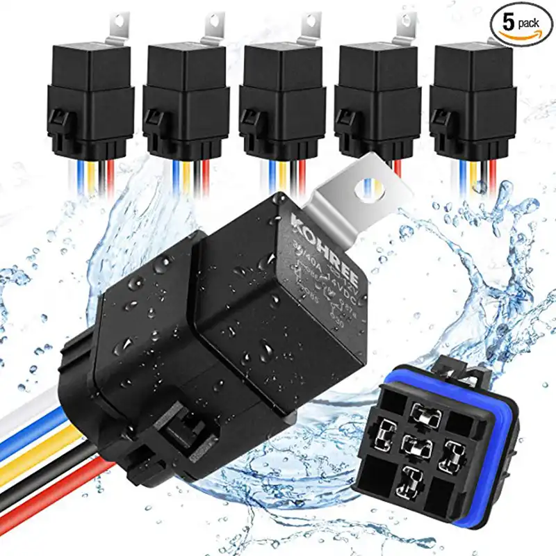 Kohree 40 30 Amp Automotive Relay Harness 5 Pack 12 V Waterproof 5