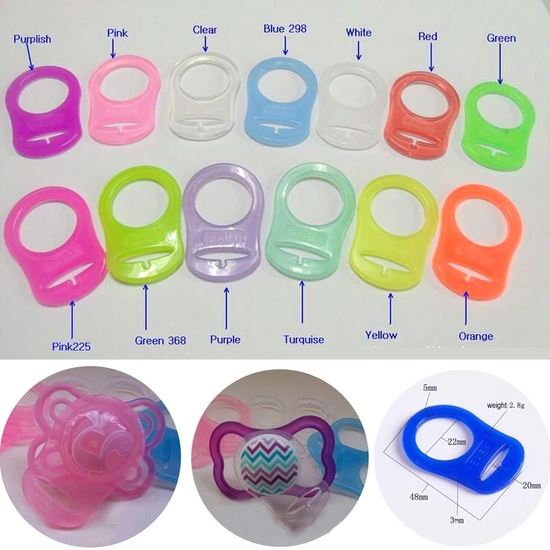 5Pcs Silicone Button Baby Dummy Pacifier Holder Clip Adapter for MAM Rings